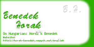 benedek horak business card